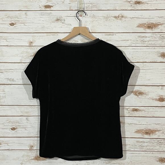 Current Air Velvet Short Sleeve Top - Black - Medium - Picture 5 of 8